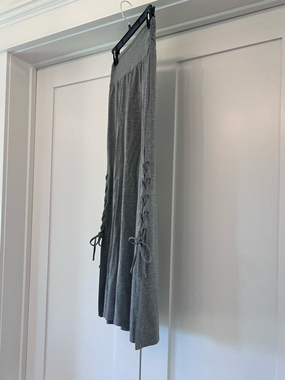 easel Gray Maxi Skirt with Side Lace-Up Detail - Picture 4 of 4